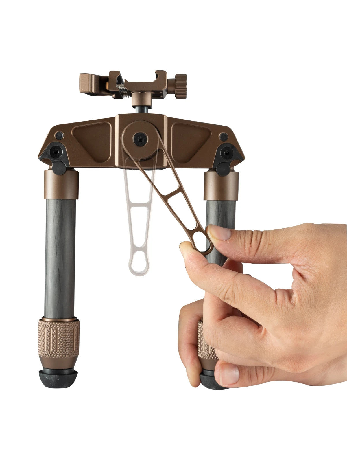 Linkogear HB-C03 Carbon Fiber Bipod Picatinny & ARCA Monoball Fix 26mm - Brown