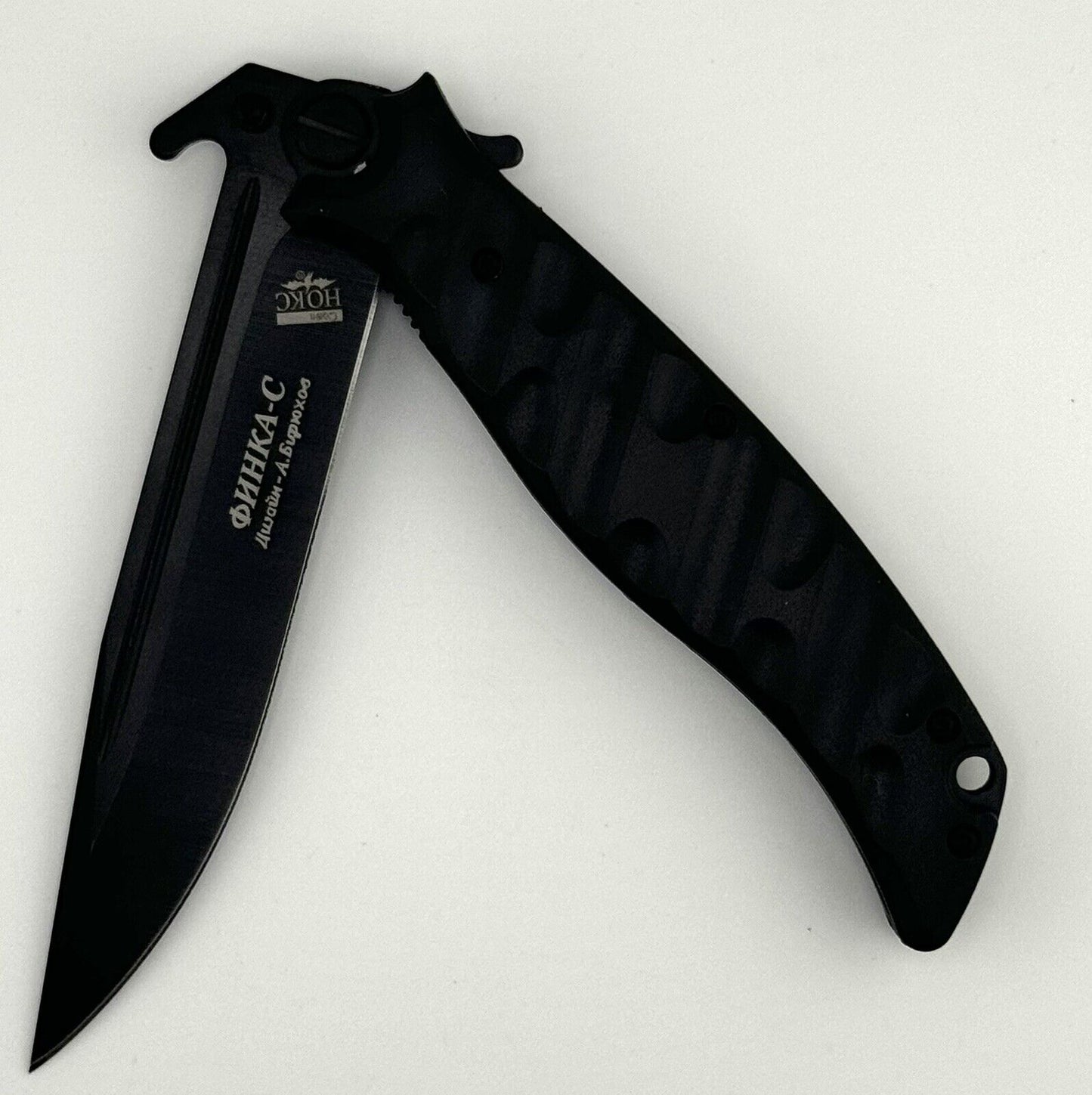 NOCS Finka-S Knife by A. Biryukov, Black G10 Handle, 3.86" Blake Blade