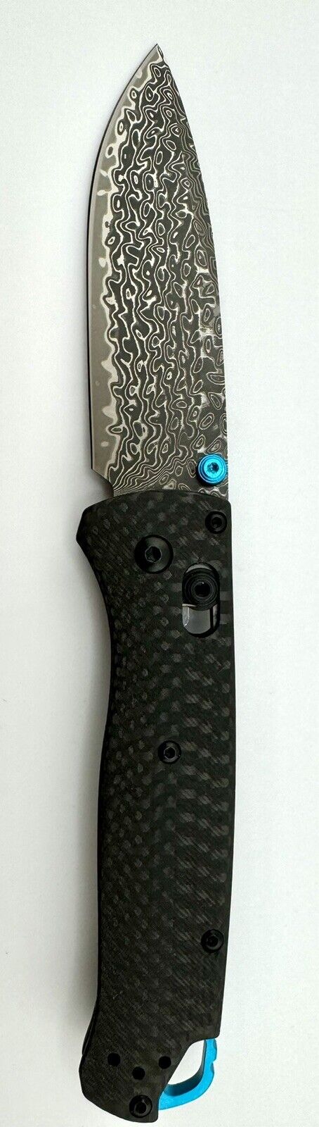 Damascus Folding Knife Carbon Fiber Handle with Pocket Clip - EDC Tactical Blade