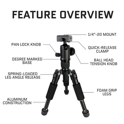 Linkogear A225 + Q26 Mini Tabletop Tripod w/ Ball Head 1/4"-20 Mount