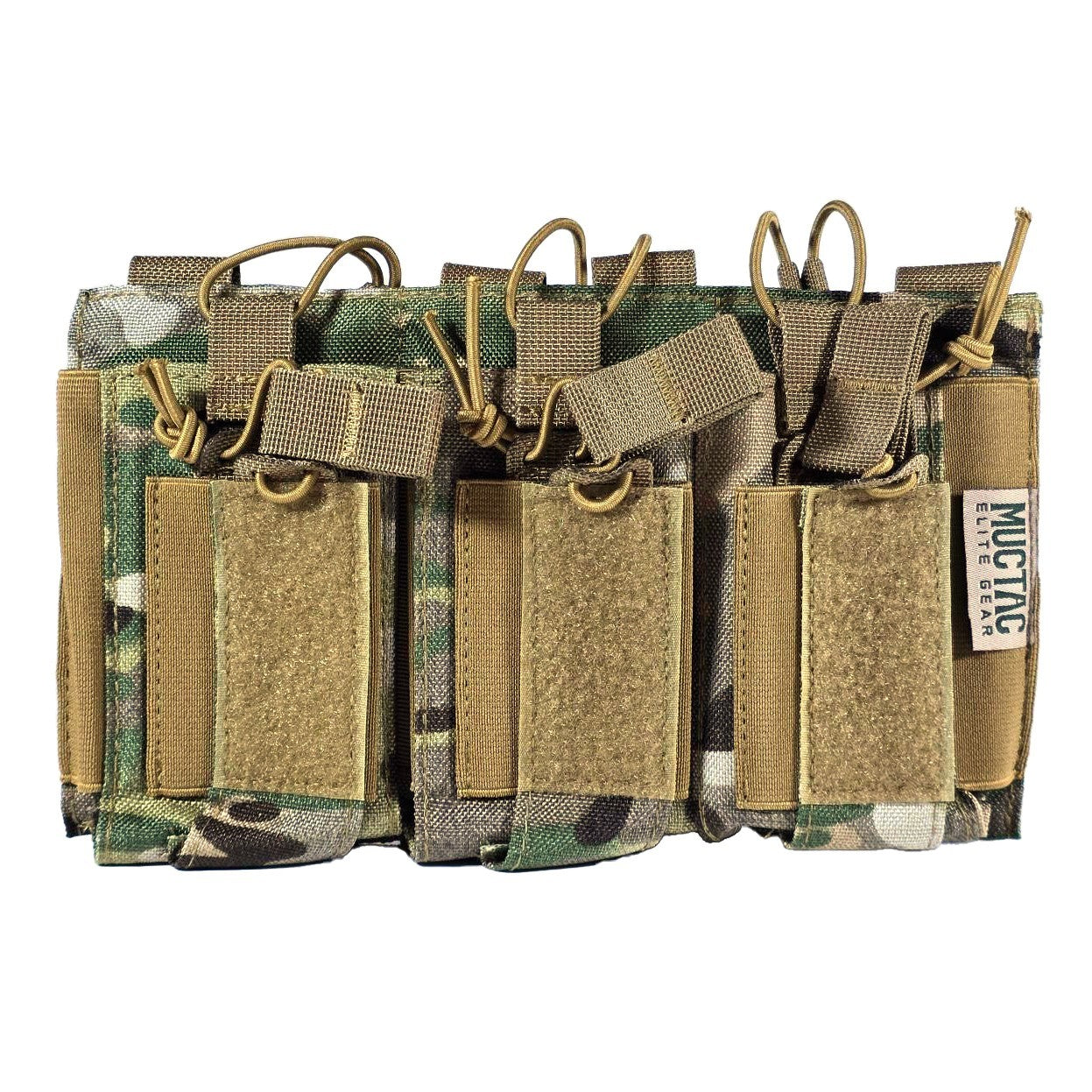 MUCTAC Kangaroo Triple Mag  Pouch – 1000D Nylon, Holds 3 - 5.56 & 9mm Mags - BRN