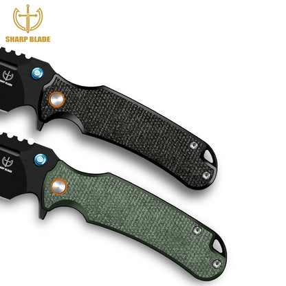 Sharp Blade Premium 14C28N EDC Folding Knife | Micarta | Thumb Stud & Flipper