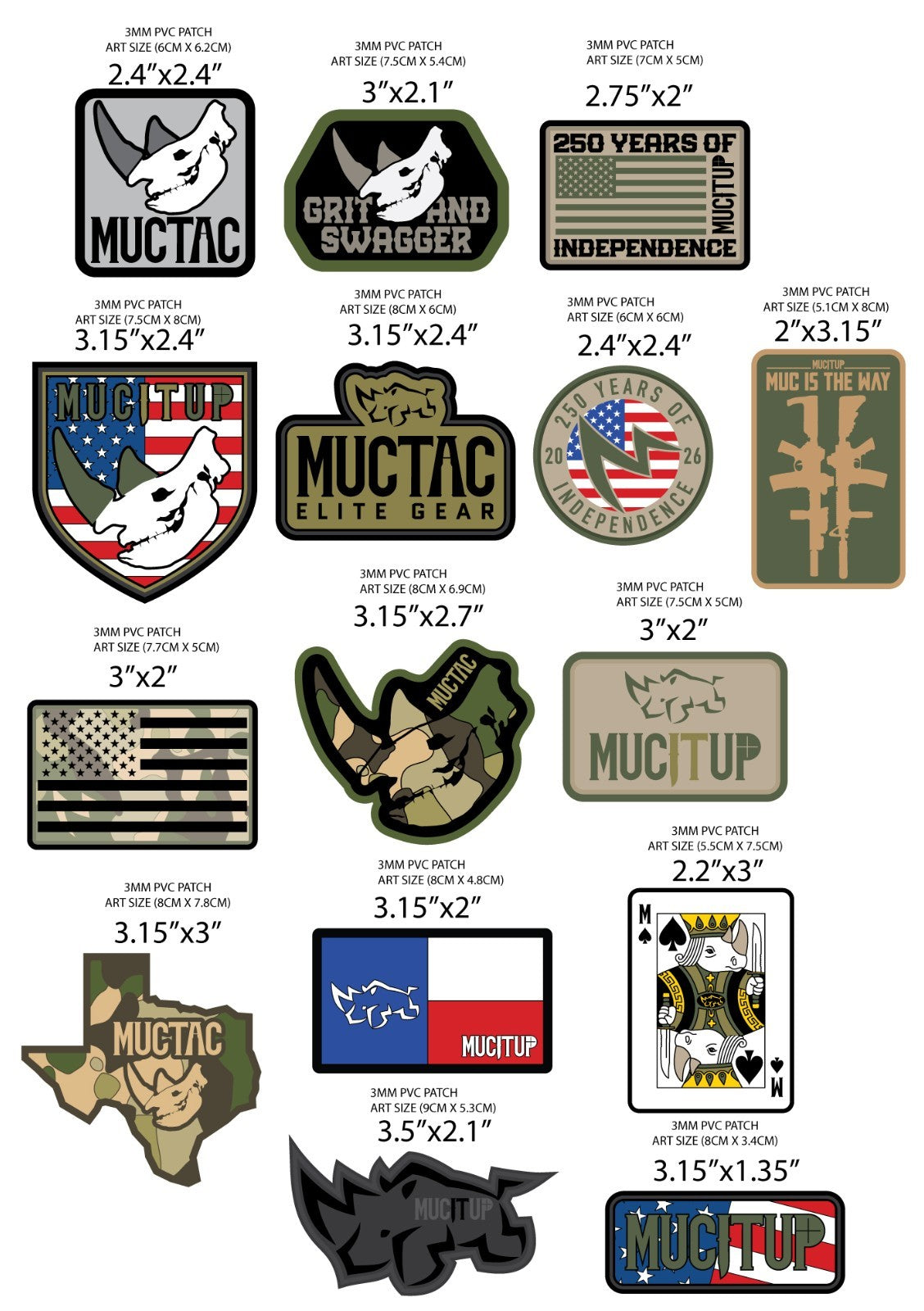 MUCITUP PVC Morale Patch Hook Back Tactical Hat Backpack Gear Multiple Designs