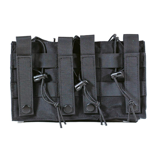 MUCTAC Kangaroo Triple Mag  Pouch – 1000D Nylon, Holds 3 - 5.56 & 9mm Mags - BLK