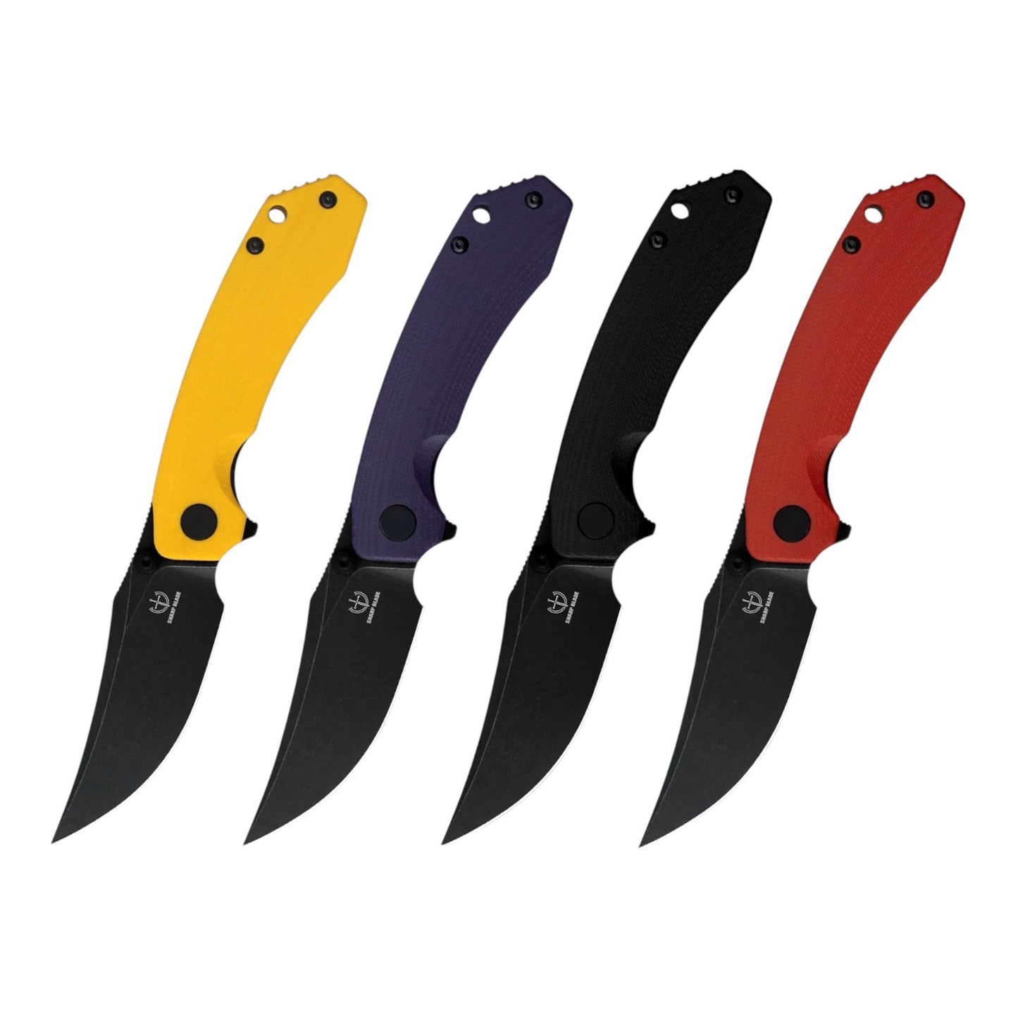Sharp Blade EDC Folding Knife D2 Steel G10 Handle Pocket Clip 4 Colors