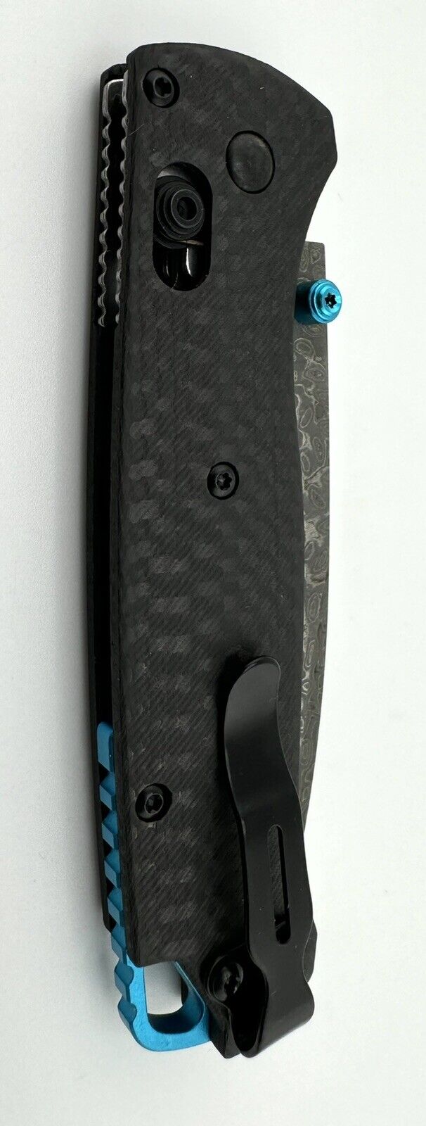 Damascus Folding Knife Carbon Fiber Handle with Pocket Clip - EDC Tactical Blade