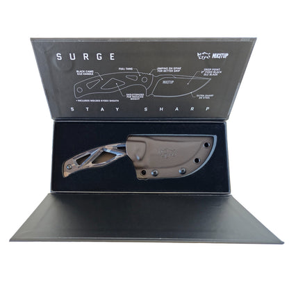 MUCITUP MUCTAC Surge Fixed Blade Knife D2 Steel 3" DLC Blade Multicam Black G10 