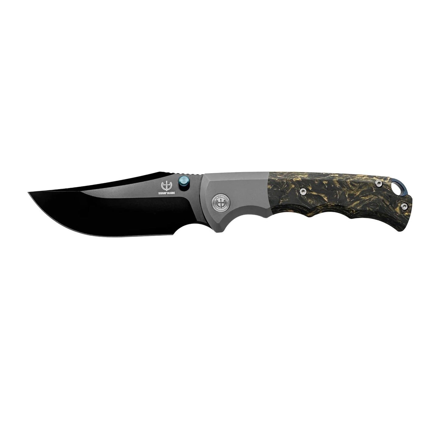 M390 Folding Knife Titanium Carbon Fiber Handle Premium EDC Pocket Knife
