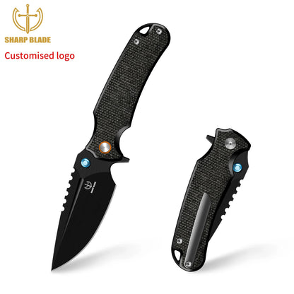 Sharp Blade Premium 14C28N EDC Folding Knife | Micarta | Thumb Stud & Flipper