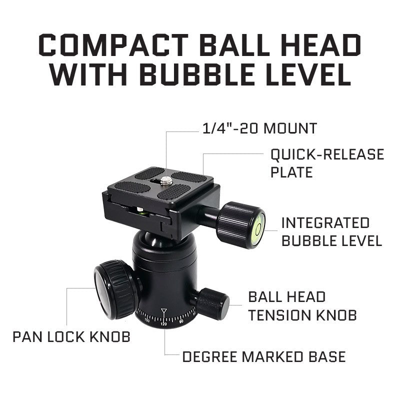 Linkogear A225 + Q26 Mini Tabletop Tripod w/ Ball Head 1/4"-20 Mount