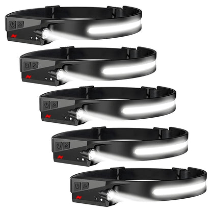 Headlamp USB Rechargeable LED  Waterproof, Motion Sensor Camping/Hiking Light