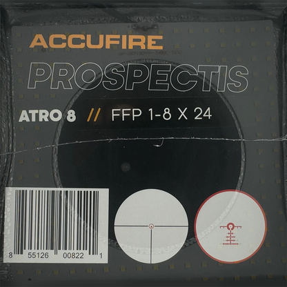 Accufire PROSPECTIS ATRO-8  Tactical Scope 1-8x24 FFP, Illuminated Reticle - MUCITUP