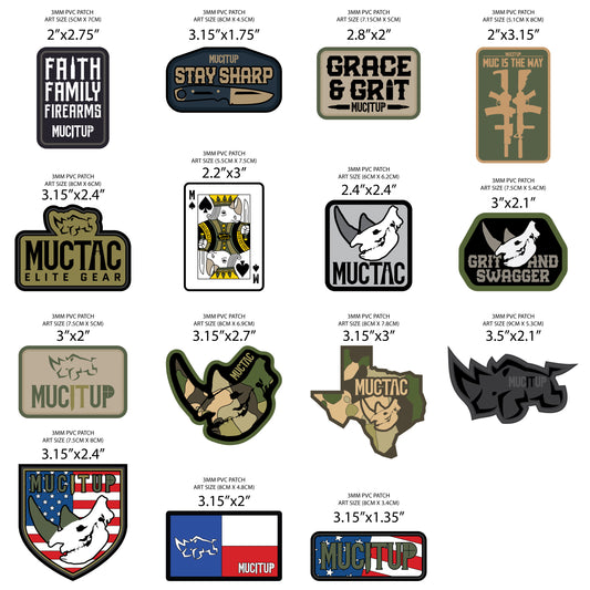 MUCITUP PVC Morale Patch Hook Back Tactical Hat Backpack Gear Multiple Designs