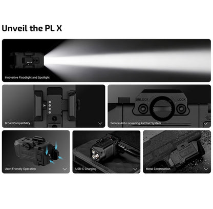 Olight PL-X Dual Beam Weapon Light 1200 Lumen USB-C Rechargeable Pistol Light