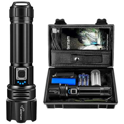 BlazeMaster 5000 Tactical Flashlight & 30W Powerbank, Military-Grade, 950,000 lm - MUCITUP