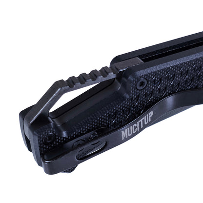 MUCITUP Ceros Blackout Edition – D2 DLC Rhino-Horn Blade | G10 Handle | Liner Lock EDC