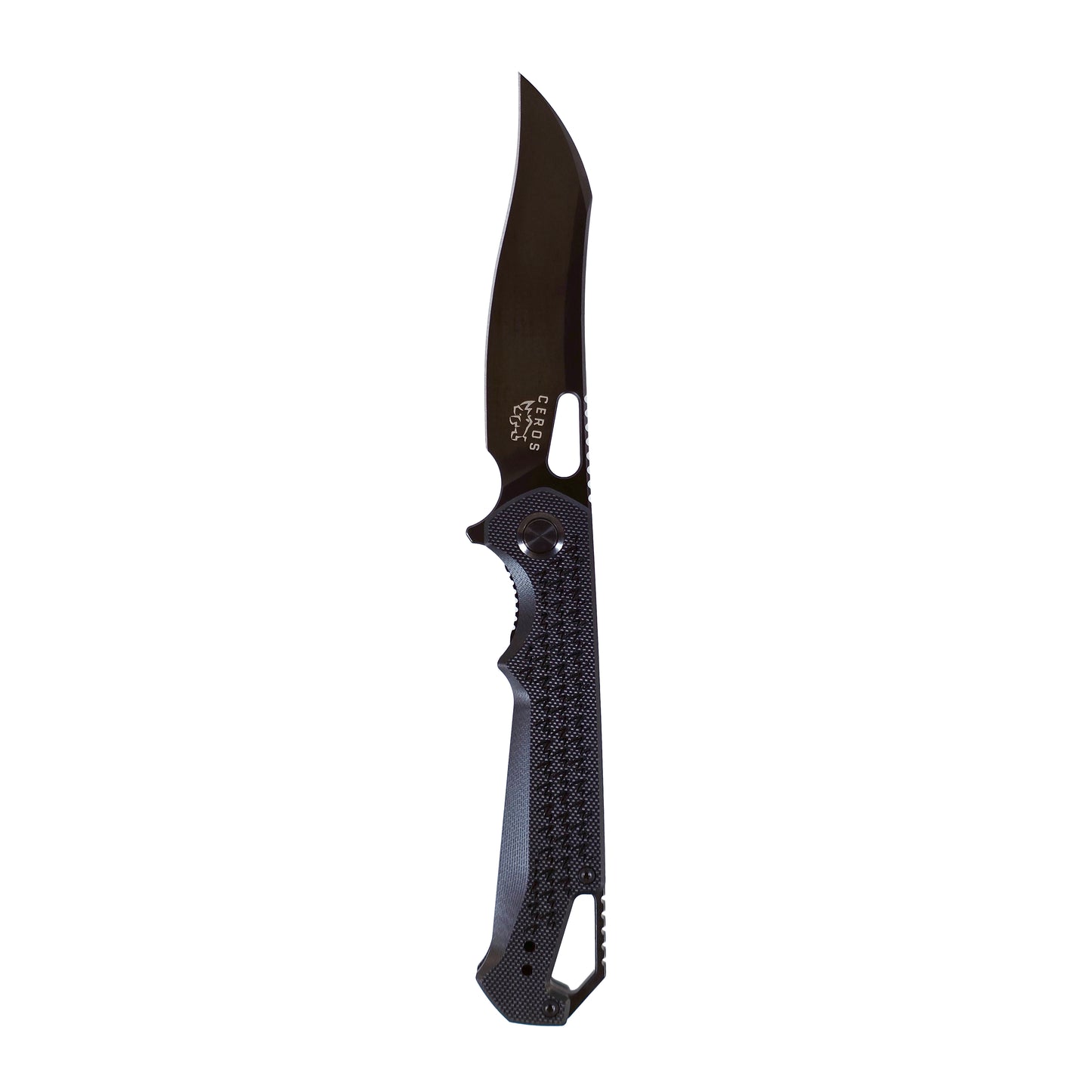MUCITUP Ceros Blackout Edition – D2 DLC Rhino-Horn Blade | G10 Handle | Liner Lock EDC