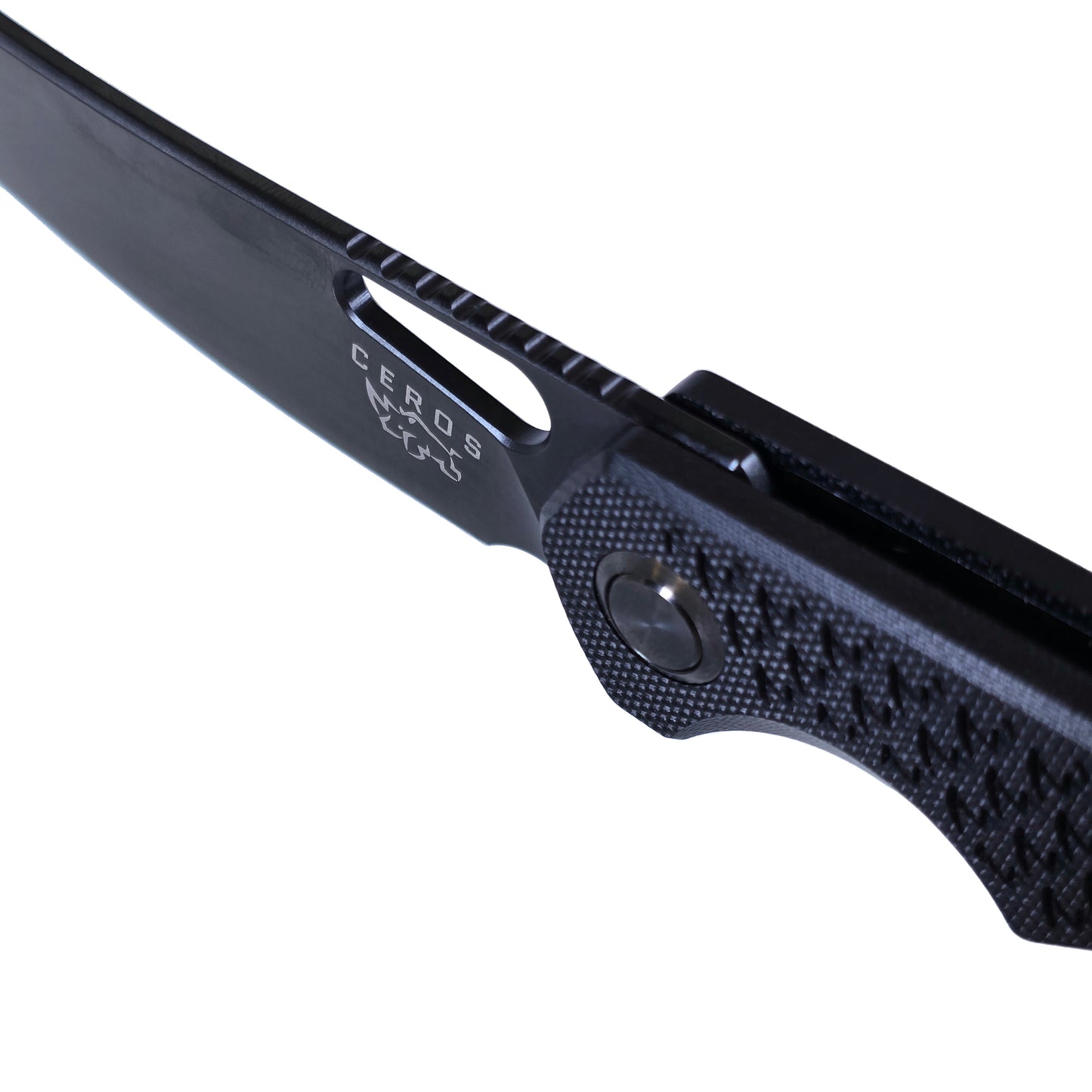 MUCITUP Ceros Blackout Edition – D2 DLC Rhino-Horn Blade | G10 Handle | Liner Lock EDC