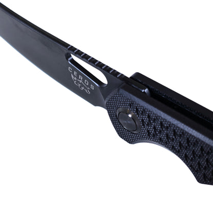 MUCITUP Ceros Blackout Edition – D2 DLC Rhino-Horn Blade | G10 Handle | Liner Lock EDC