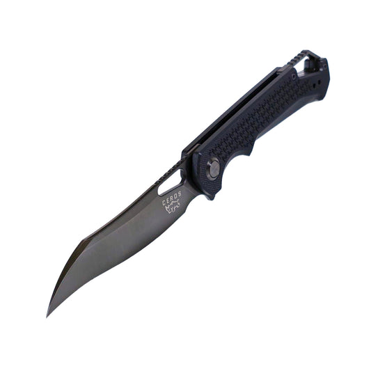 MUCITUP Ceros Blackout Edition – D2 DLC Rhino-Horn Blade | G10 Handle | Liner Lock EDC