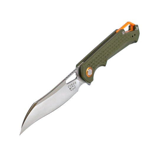 MUCTAC Ceros - Folding EDC | D2 Steel | OD Green G10 Handle | Liner Lock Design