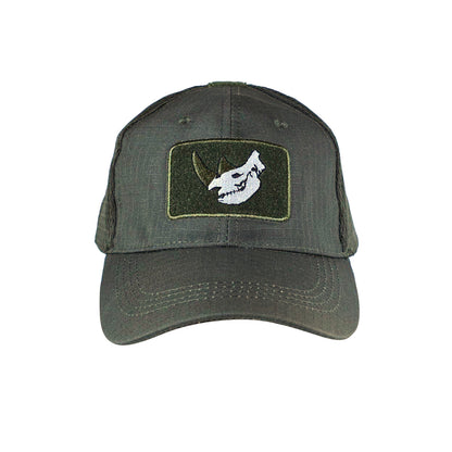 MUCTAC Tactical Mesh Cap Rhino Skull Patch Velcro Adjustable Training Hat
