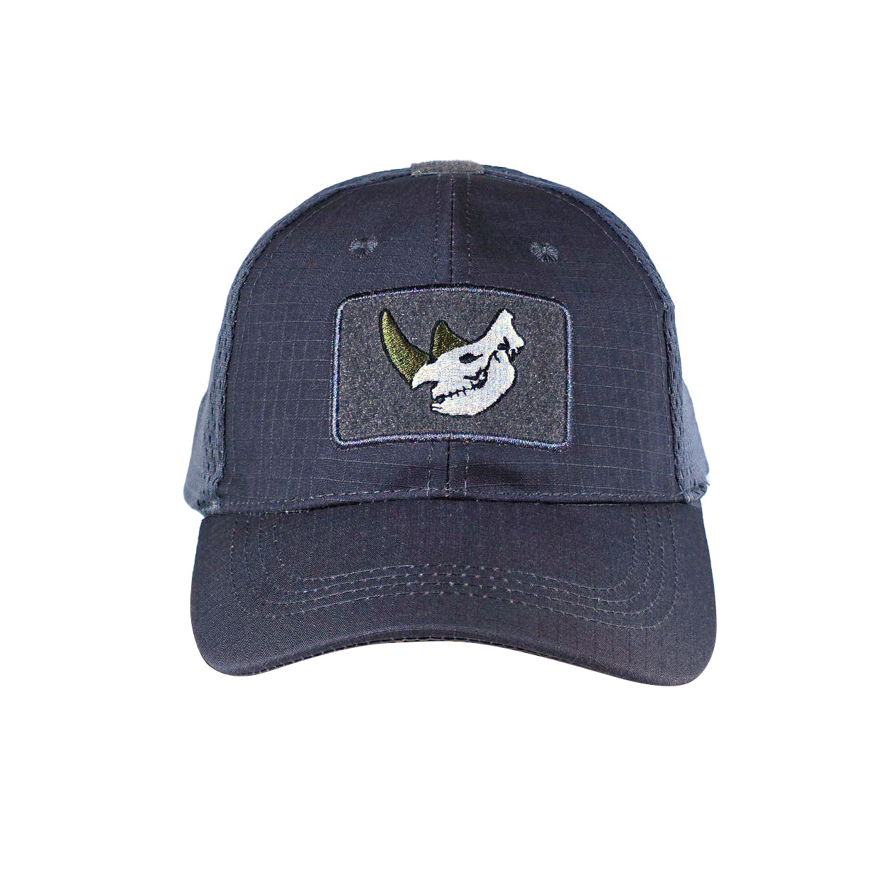 MUCTAC Tactical Mesh Cap Rhino Skull Patch Velcro Adjustable Training Hat