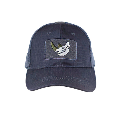 MUCTAC Tactical Mesh Cap Rhino Skull Patch Velcro Adjustable Training Hat