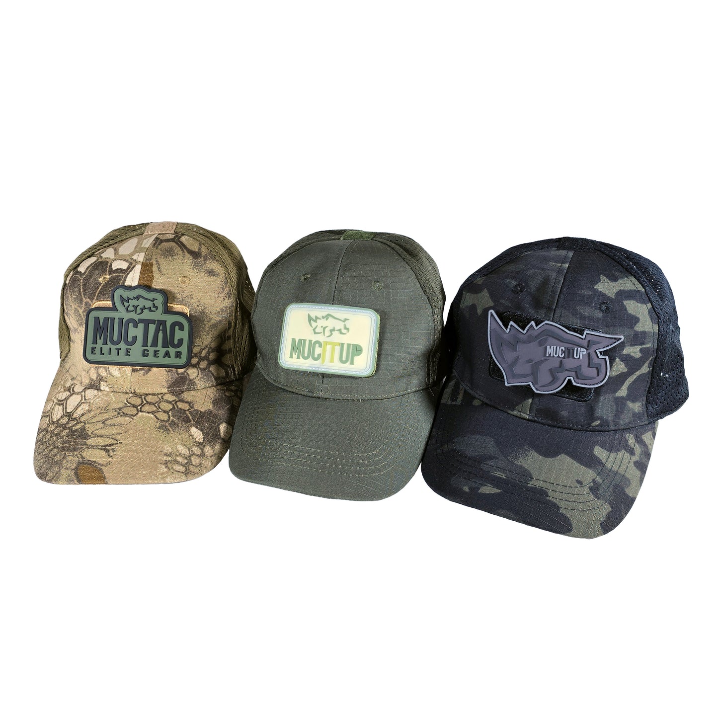 MUCTAC Tactical Mesh Cap Rhino Skull Patch Velcro Adjustable Training Hat
