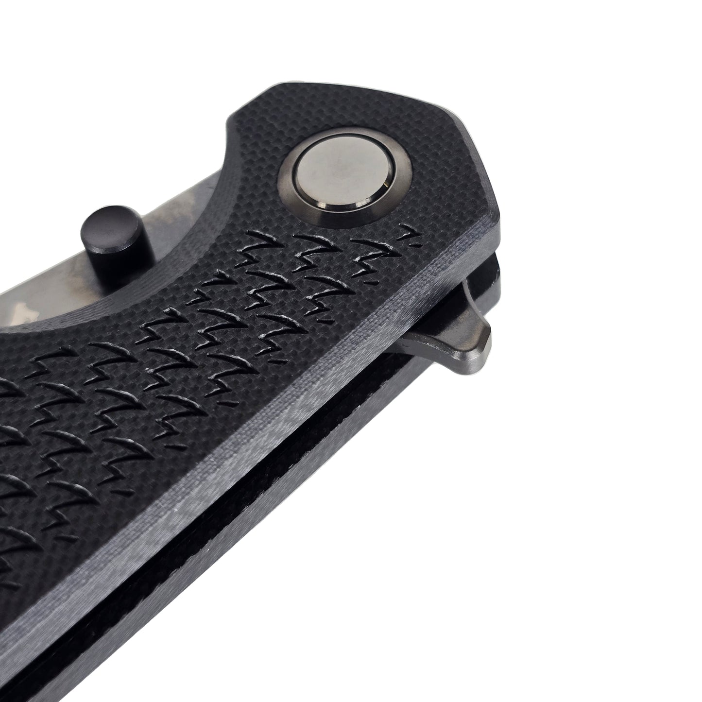 MUCITUP MUCTAC Hornback 3.7" DLC Blade Black G10 Folding Knife