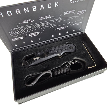 MUCITUP MUCTAC Hornback 3.7" DLC Blade Black G10 Folding Knife