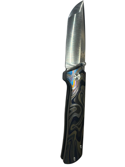MUCITUP Rift Ti Titanium Folding Knife 14C28N Front Flipper EDC 7.25"