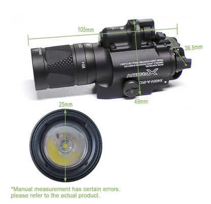 Unbranded X400V Tactical LED Weapon Light w/Laser: Black Or Brown - MUCITUP