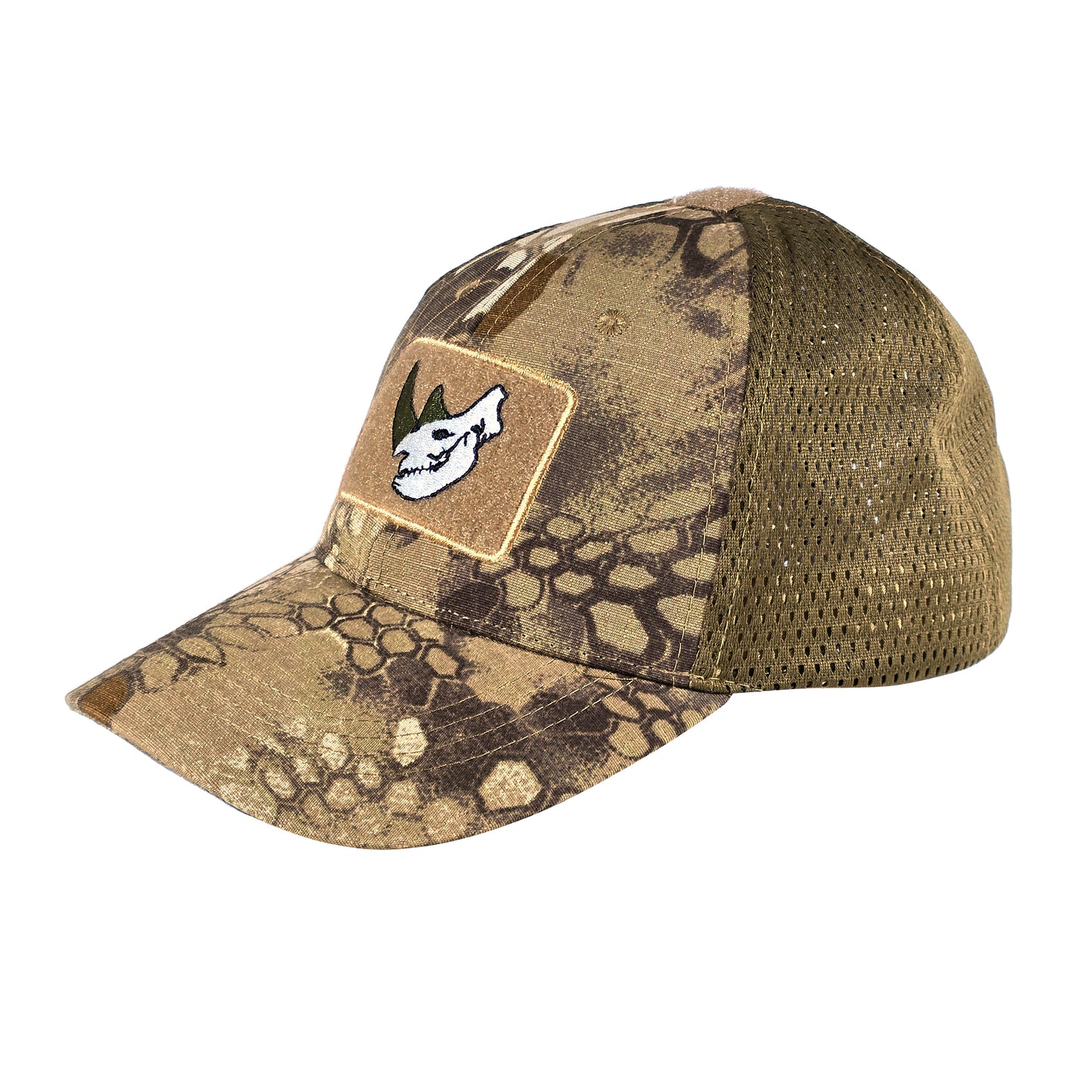MUCTAC Tactical Mesh Cap Rhino Skull Patch Velcro Adjustable Training Hat