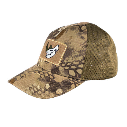 MUCTAC Tactical Mesh Cap Rhino Skull Patch Velcro Adjustable Training Hat
