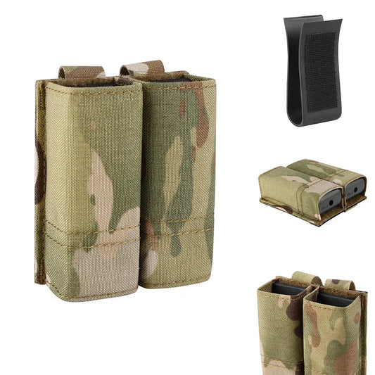 Krydex 500D Nylon 9mm Double Mag Pouch Tactical Holster Quick Release Molle - MUCITUP