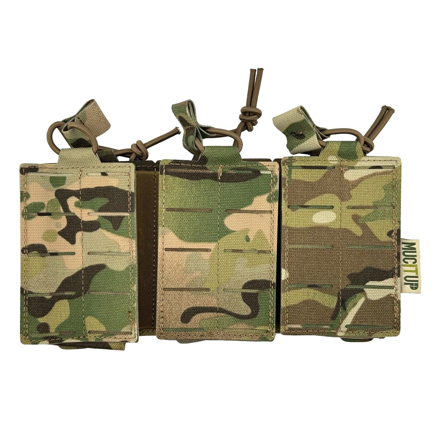 MUCITUP 1050D Nylon Laser Cut Triple Mag Pouch, Molle Compatible – Multicam