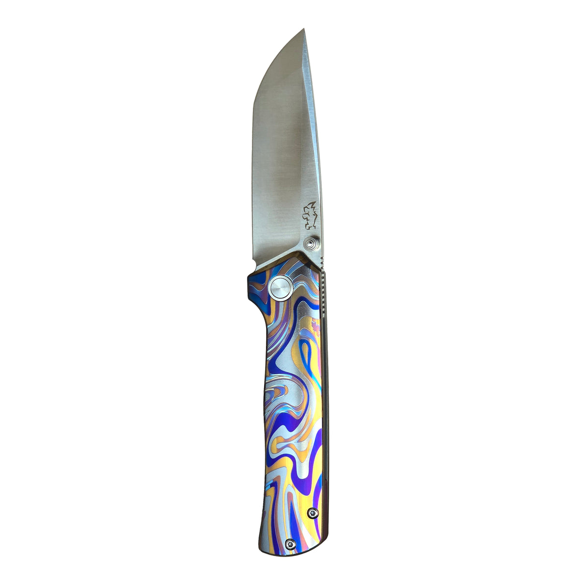 MUCITUP Rift Ti Titanium Folding Knife 14C28N Front Flipper EDC 7.25"