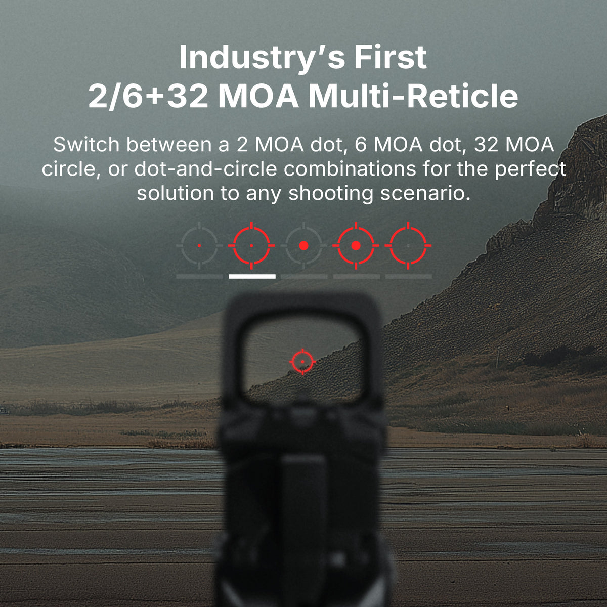 Osight XR Enclosed Red Dot Sight | RMR Footprint | Multi-Reticle Optic