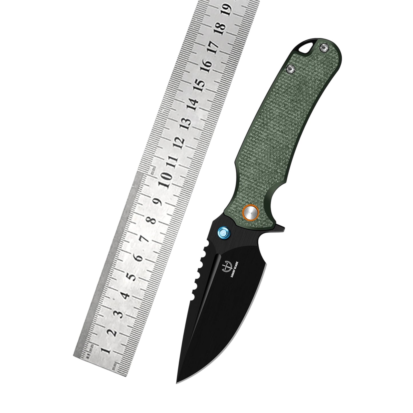 Sharp Blade Premium 14C28N EDC Folding Knife | Micarta | Thumb Stud & Flipper