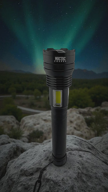 Muctac CHARGE Flashlight, 5000+ LMS, Zoomable, LED, USB, IP65, Aluminum Alloy